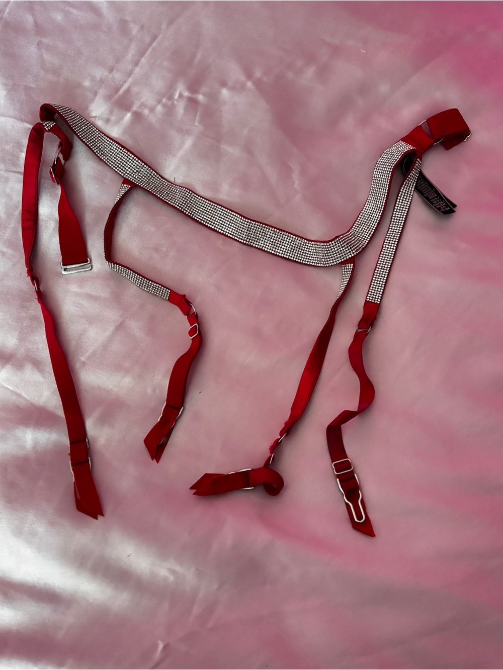 Victoria's Secret Red Rhinestone Garter Harness